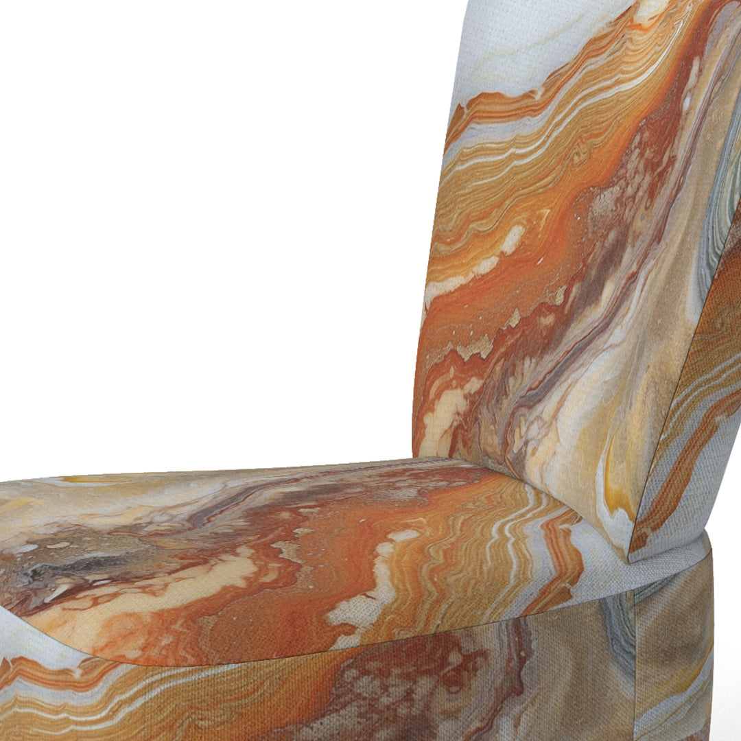 Orange Beige Aqua Symphony - Modern Accent Side Chair