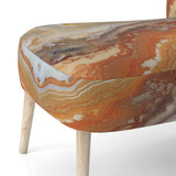 Orange Beige Aqua Symphony - Modern Accent Side Chair
