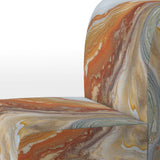 Orange Beige Aqua Symphony - Modern Accent Side Chair