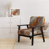 Orange Beige Aqua Symphony - Modern Accent Side Chair