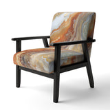 Orange Beige Aqua Symphony - Modern Accent Side Chair