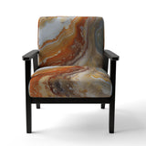 Orange Beige Aqua Symphony - Modern Accent Side Chair