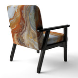 Orange Beige Aqua Symphony - Modern Accent Side Chair