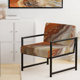 Orange Beige Aqua Symphony - Modern Accent Side Chair