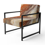 Orange Beige Aqua Symphony - Modern Accent Side Chair