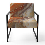 Orange Beige Aqua Symphony - Modern Accent Side Chair