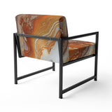 Orange Beige Aqua Symphony - Modern Accent Side Chair