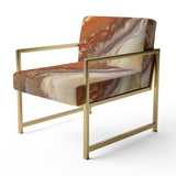 Orange Beige Aqua Symphony - Modern Accent Side Chair
