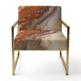 Orange Beige Aqua Symphony - Modern Accent Side Chair