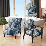 Blue and Grey Ethereal Elixir III- Upholstered Accent Chair