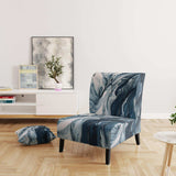 Blue and Grey Ethereal Elixir III- Upholstered Accent Chair