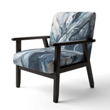 Blue and Grey Ethereal Elixir III- Upholstered Accent Chair