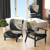 Gold and Black Vibrant Spirals - Modern Accent Slipper Chair