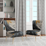 Gold and Black Vibrant Spirals - Modern Accent Slipper Chair