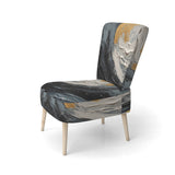 Gold and Black Vibrant Spirals - Modern Accent Slipper Chair