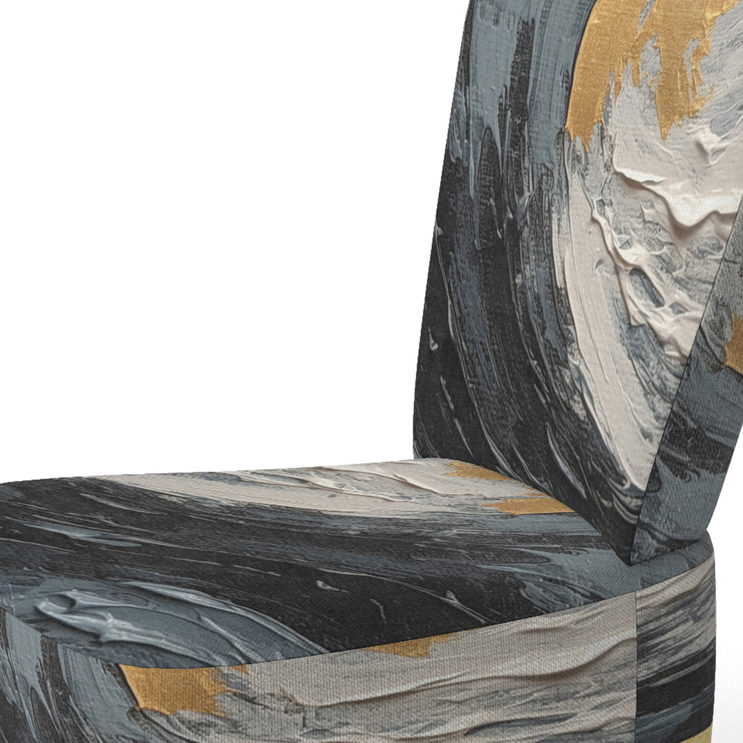 Gold and Black Vibrant Spirals - Modern Accent Slipper Chair