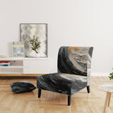 Gold and Black Vibrant Spirals - Modern Accent Slipper Chair