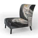Gold and Black Vibrant Spirals - Modern Accent Slipper Chair