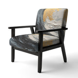 Gold and Black Vibrant Spirals - Modern Accent Slipper Chair