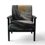 Gold and Black Vibrant Spirals - Modern Accent Slipper Chair