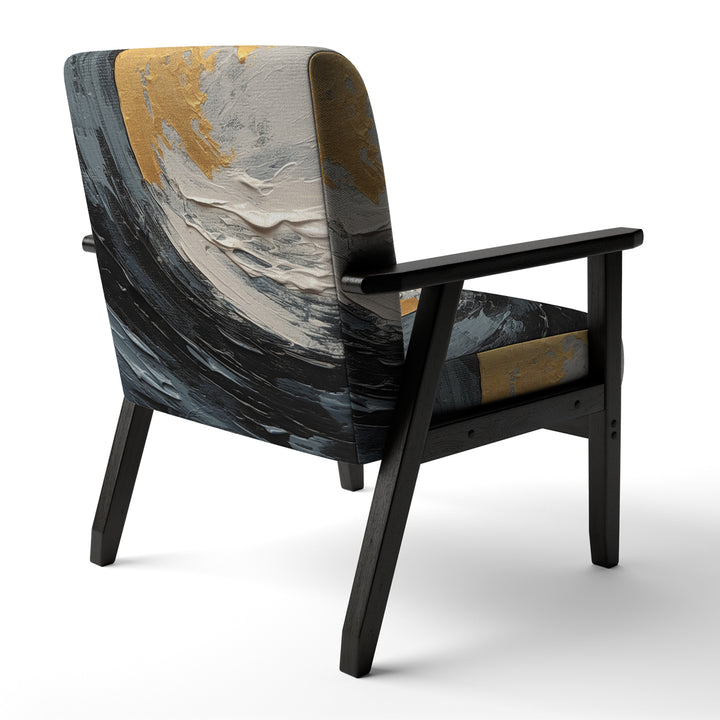 Gold and Black Vibrant Spirals - Modern Accent Slipper Chair