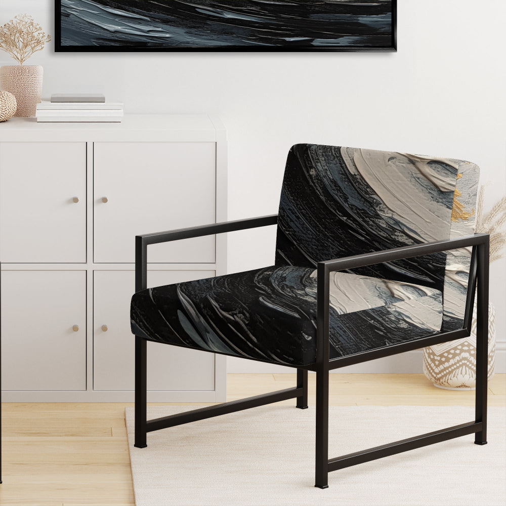 Gold and Black Vibrant Spirals - Modern Accent Slipper Chair