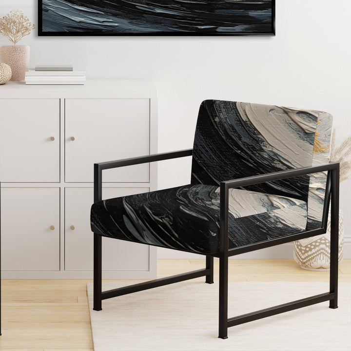 Gold and Black Vibrant Spirals - Modern Accent Slipper Chair