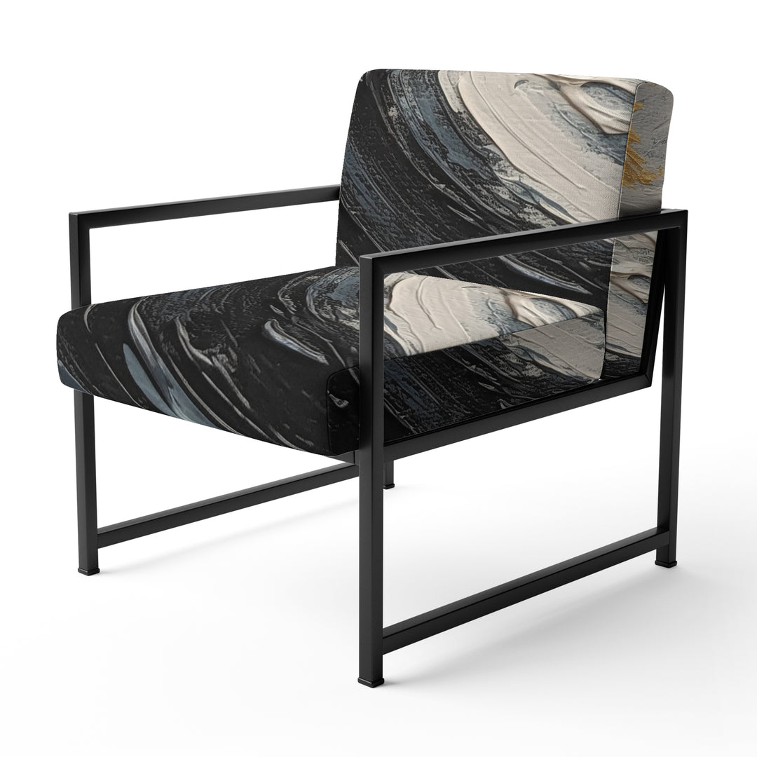 Gold and Black Vibrant Spirals - Modern Accent Slipper Chair