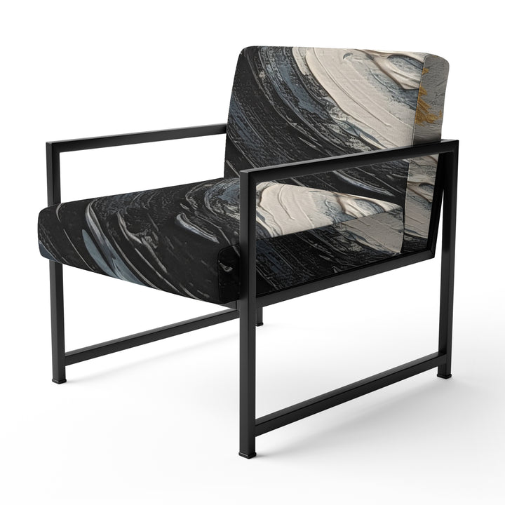 Gold and Black Vibrant Spirals - Modern Accent Slipper Chair