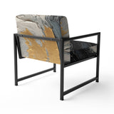 Gold and Black Vibrant Spirals - Modern Accent Slipper Chair