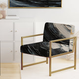 Gold and Black Vibrant Spirals - Modern Accent Slipper Chair
