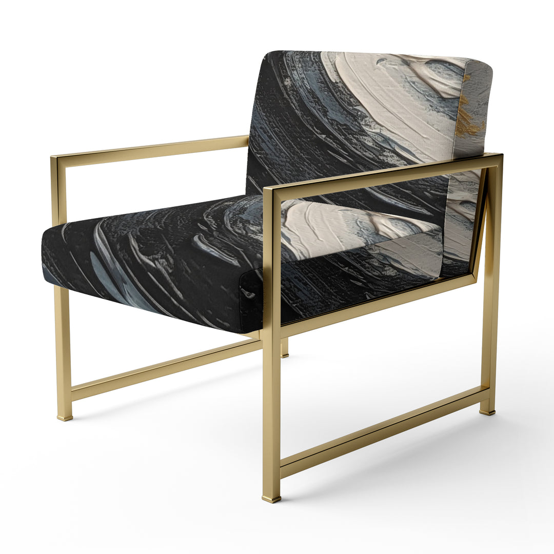 Gold and Black Vibrant Spirals - Modern Accent Slipper Chair