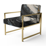 Gold and Black Vibrant Spirals - Modern Accent Slipper Chair