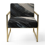 Gold and Black Vibrant Spirals - Modern Accent Slipper Chair