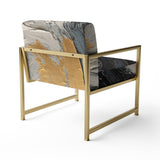 Gold and Black Vibrant Spirals - Modern Accent Slipper Chair