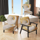 Gold Cream Infinite Swirls IV- Upholstered Accent Chair