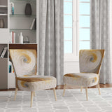 Gold Cream Infinite Swirls IV- Upholstered Accent Chair