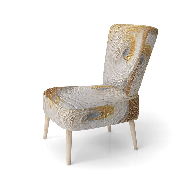 Gold Cream Infinite Swirls IV- Upholstered Accent Chair