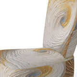 Gold Cream Infinite Swirls IV- Upholstered Accent Chair