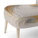 Gold Cream Infinite Swirls IV- Upholstered Accent Chair