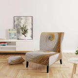 Gold Cream Infinite Swirls IV- Upholstered Accent Chair