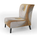 Gold Cream Infinite Swirls IV- Upholstered Accent Chair