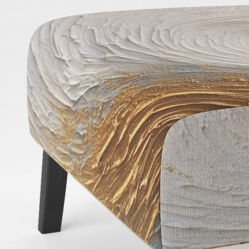 Gold Cream Infinite Swirls IV- Upholstered Accent Chair