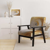 Gold Cream Infinite Swirls IV- Upholstered Accent Chair