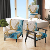 Gold and Turquoise Spiral Nebula - Upholstered Modern Accent Chairs