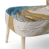 Gold and Turquoise Spiral Nebula - Upholstered Modern Accent Chairs