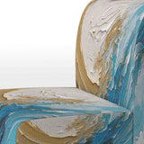 Gold and Turquoise Spiral Nebula - Upholstered Modern Accent Chairs
