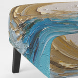 Gold and Turquoise Spiral Nebula - Upholstered Modern Accent Chairs
