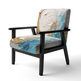 Gold and Turquoise Spiral Nebula - Upholstered Modern Accent Chairs