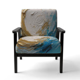 Gold and Turquoise Spiral Nebula - Upholstered Modern Accent Chairs